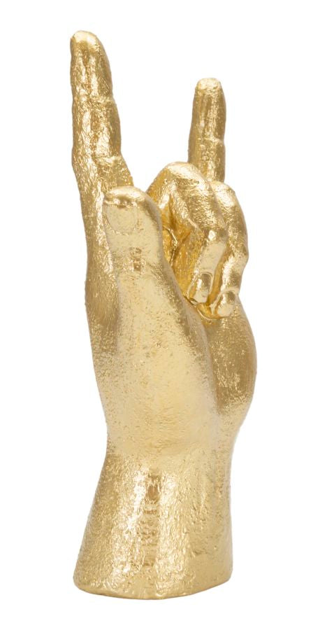 Statua Mano "Yeah" 14,5x23x7 cm in Poliresina Oro