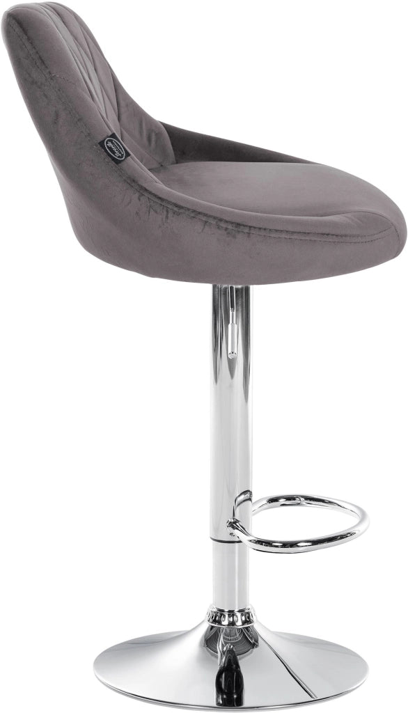 2er Set Barhocker Lazio Samt chrom