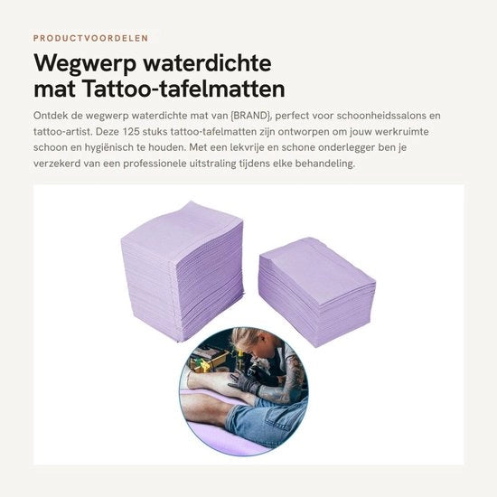 Tavolo per tatuaggi - Impermeabile - 125 pezzi - Senza rischio di graffi - Supporto - Salone di bellezza - Protezione contro l'ink - Tavolo coprioggetto da getto
