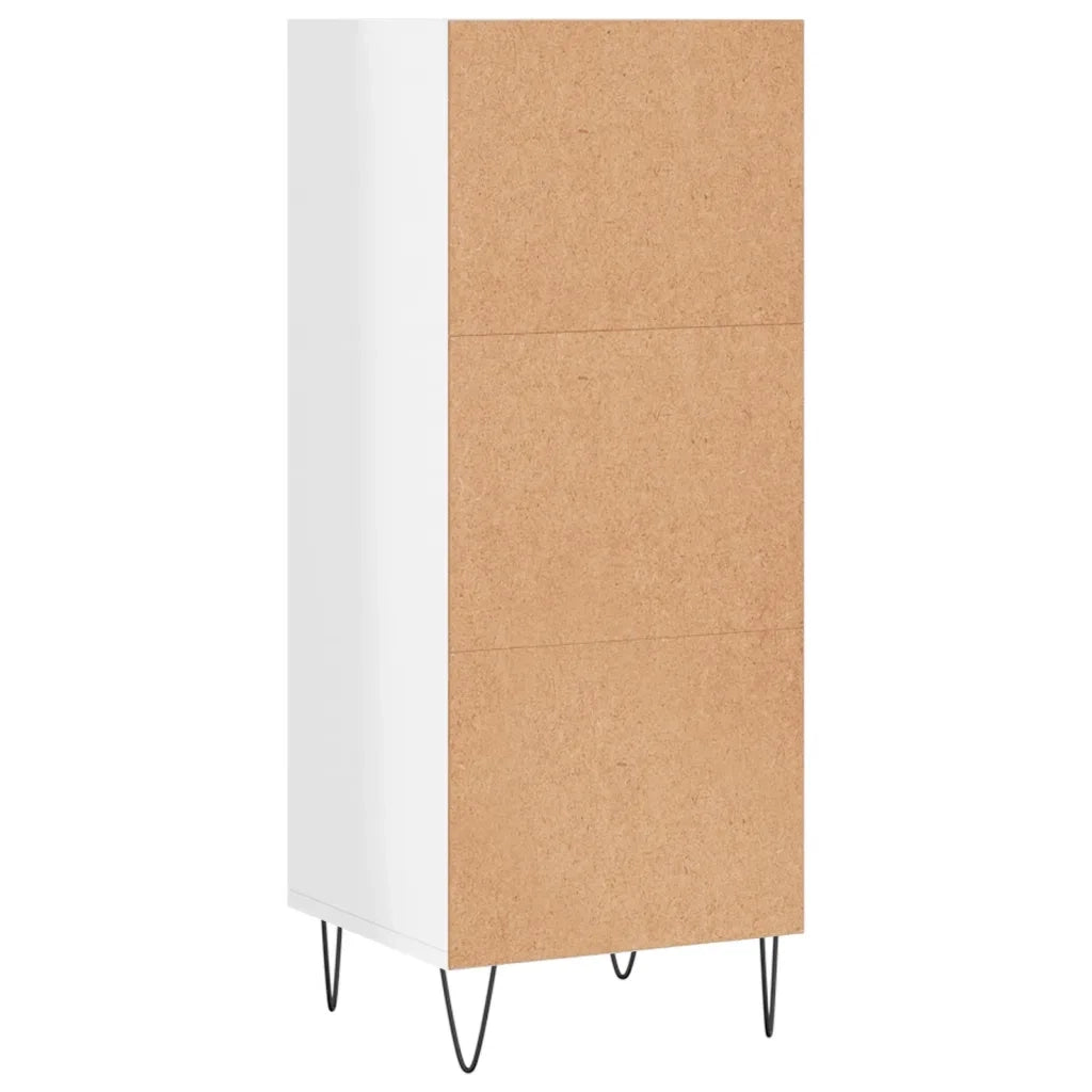 Credenza-Buffet-Armadio da cucina Bianco Lucido 34,5x32,5x90 cm in Legno Multistrato 157721