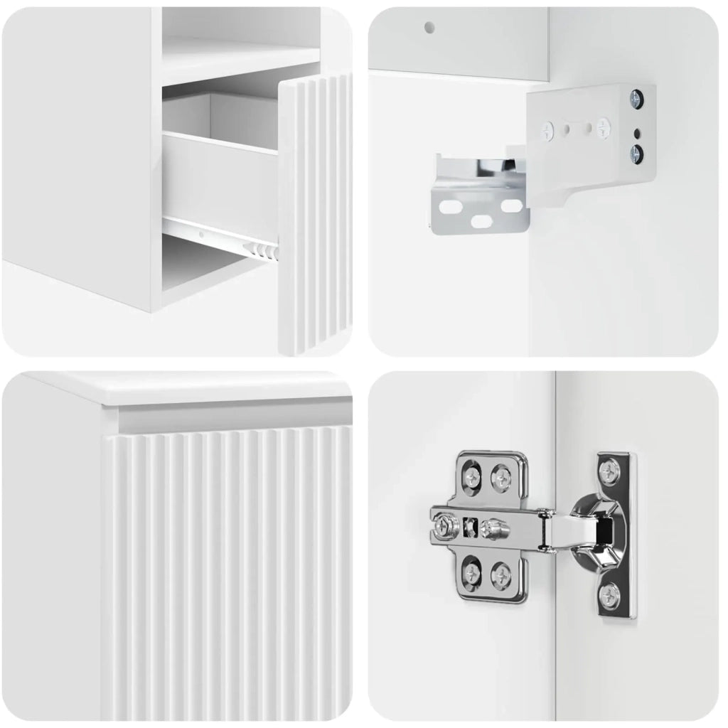 Set di mobili per il bagno 5 pz Bianco Lucido 3406027