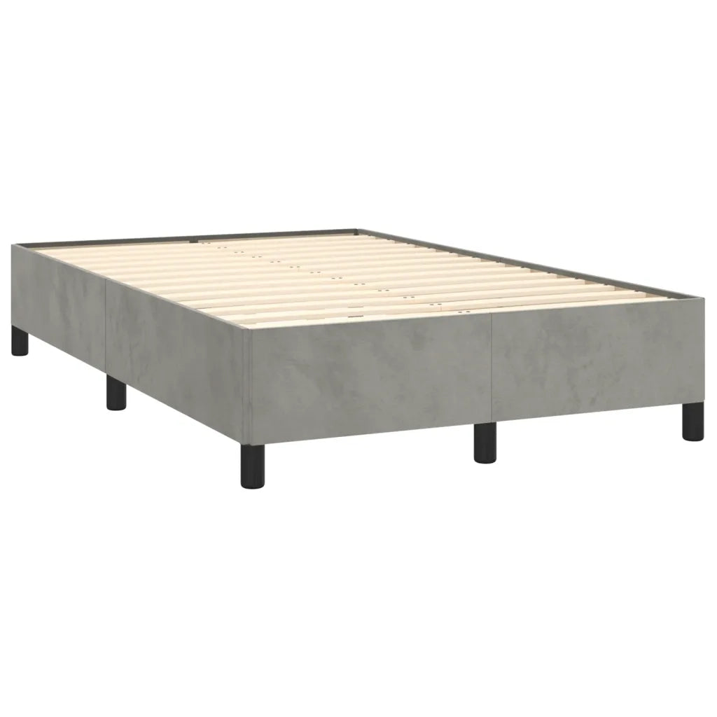 Letto a Molle Materasso e LED Grigio Chiaro 120x190 cm Velluto