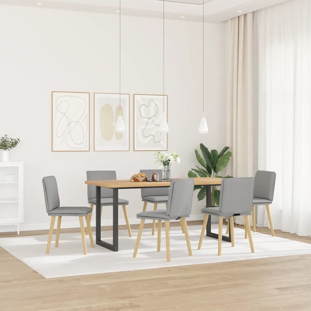 Sedie da Pranzo 6 pz Grigio Nuvola in Tessuto