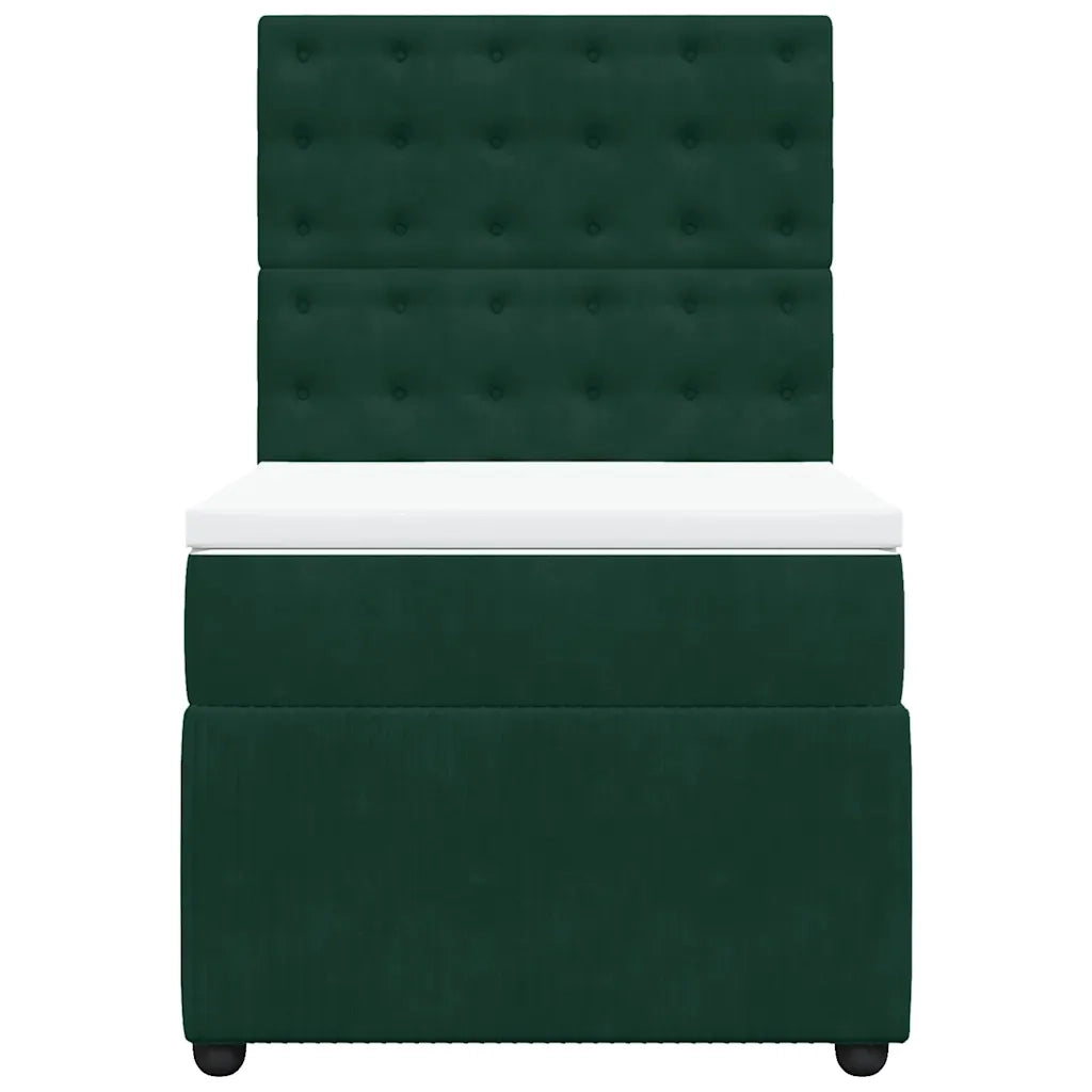 Giroletto a Molle con Materasso Verde Scuro 90x200 cm Velluto 3294553