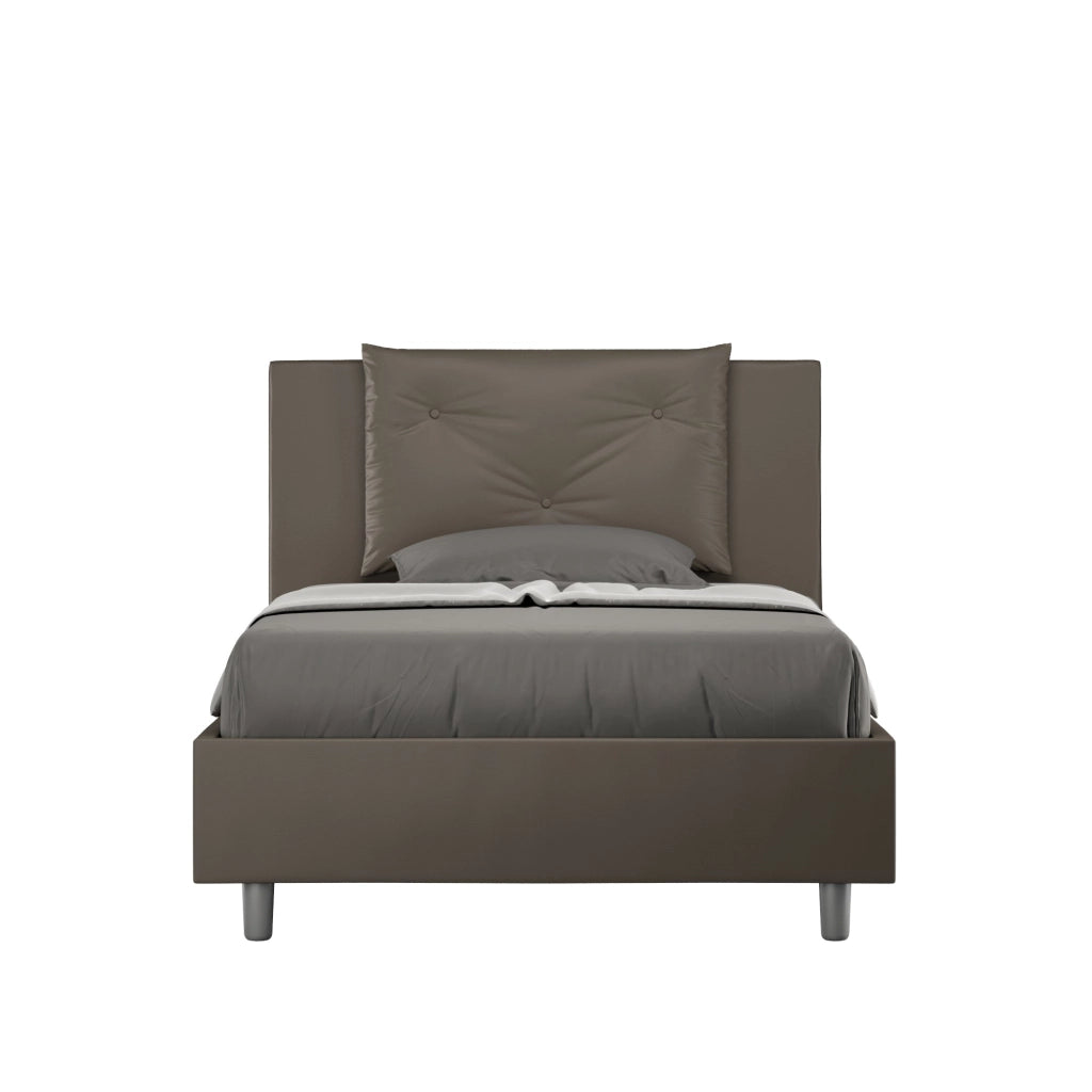 Letto 1 Piazza e Mezzo 120x210 cm Senza Rete Appia Cappuccino