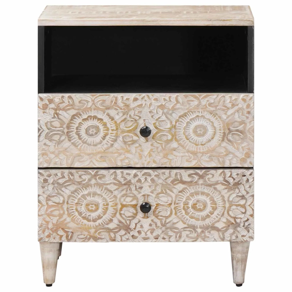 Mobiletto da Letto con cassetto Bianco 50 x 33 x 60 cm 4018378