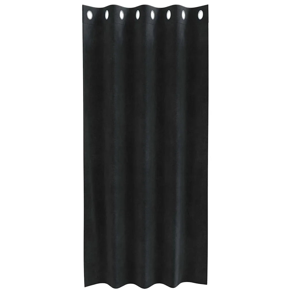 Tende Oscuranti | Tende Blackout 2 pz Nero 140 x 175 cm Velluto
