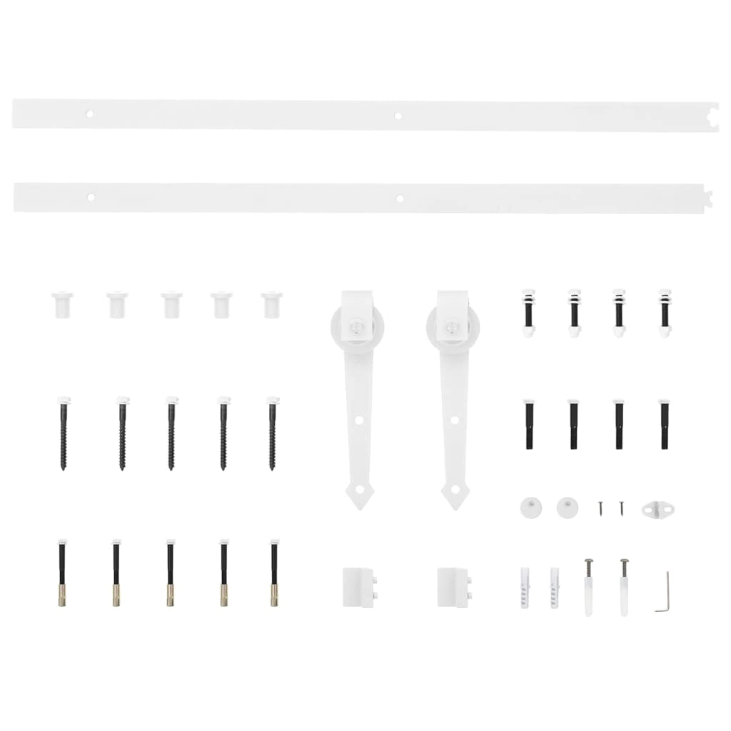 Porta scorrevole  con set hardware bianco 83x202 cm legno massello di pino
