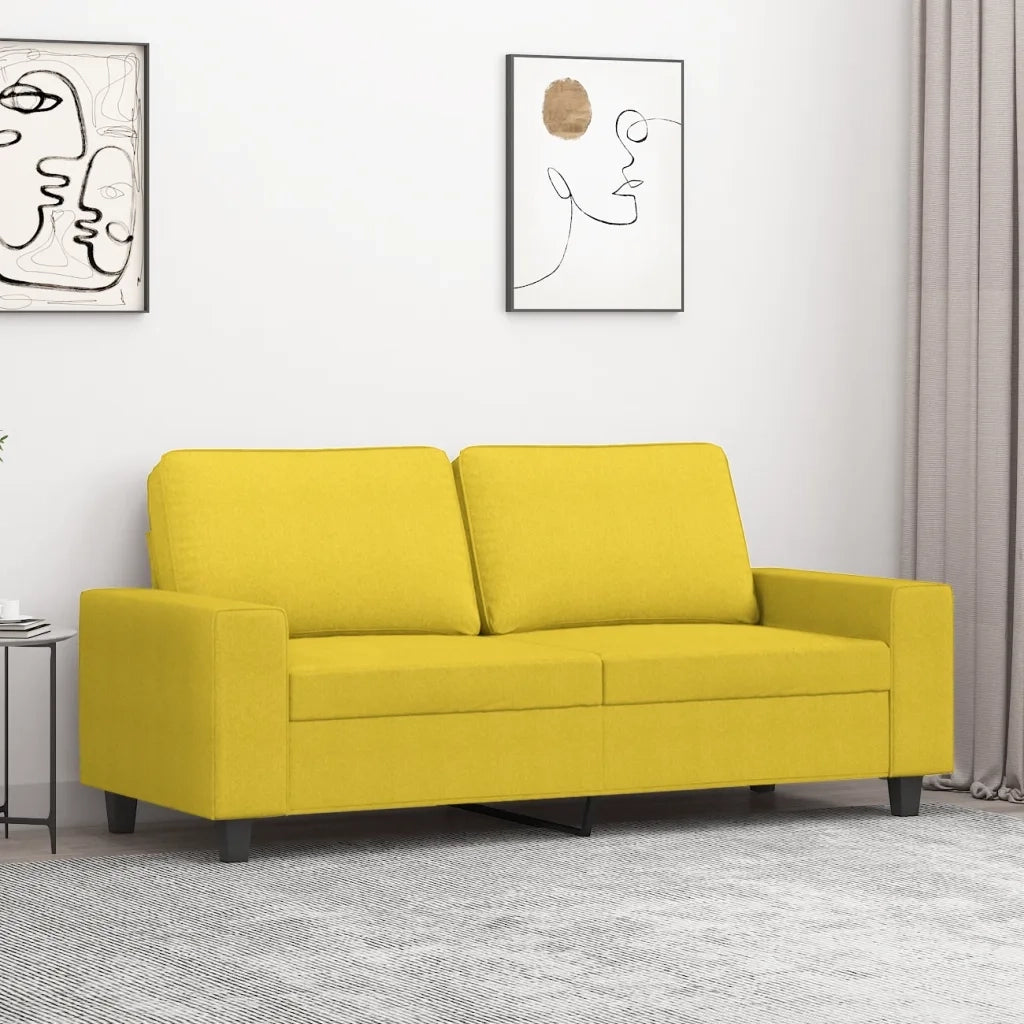 Divano | Divano da soggiorno | Sofa a 2 Posti Giallo Chiaro 140 cm in Tessuto