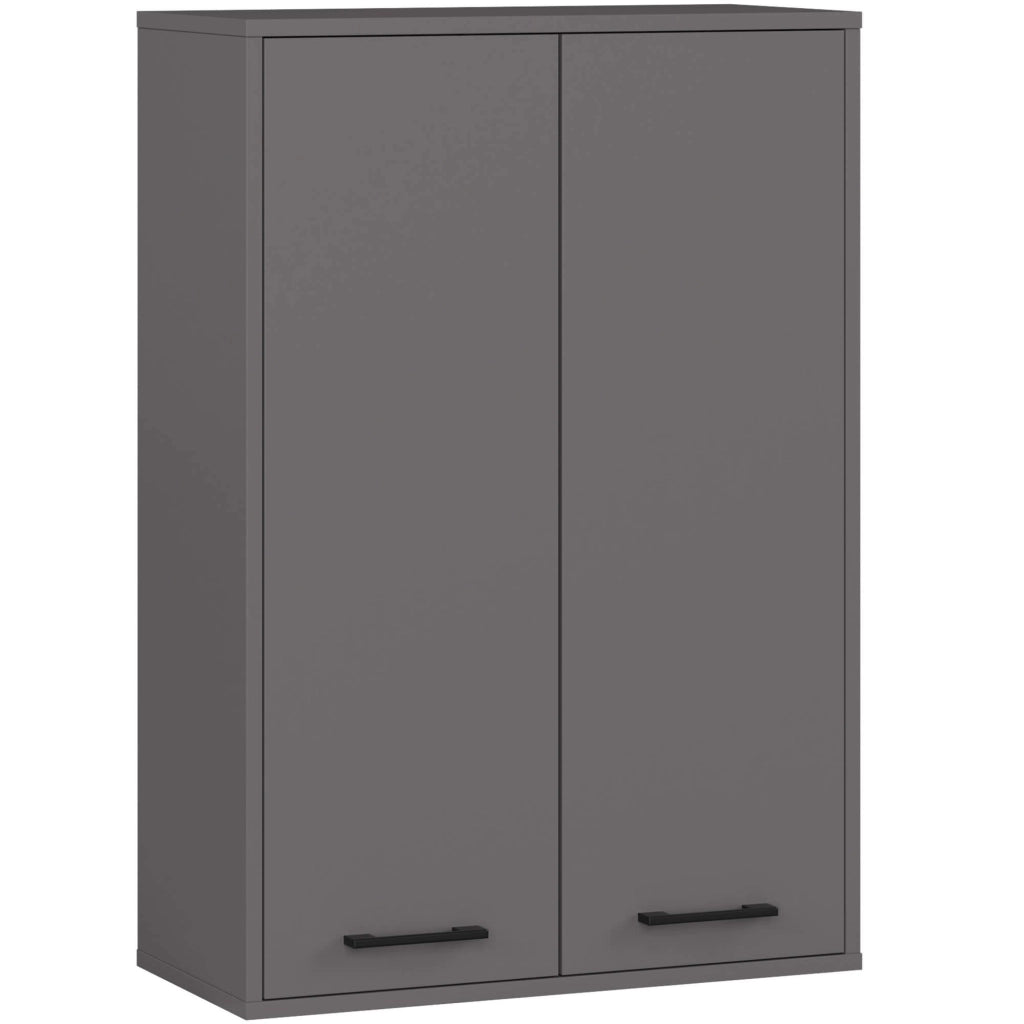 Mobile bagno sospeso AKORD FIN W64 H934 Grigio Grafite 2 ante 64x94x30 cm