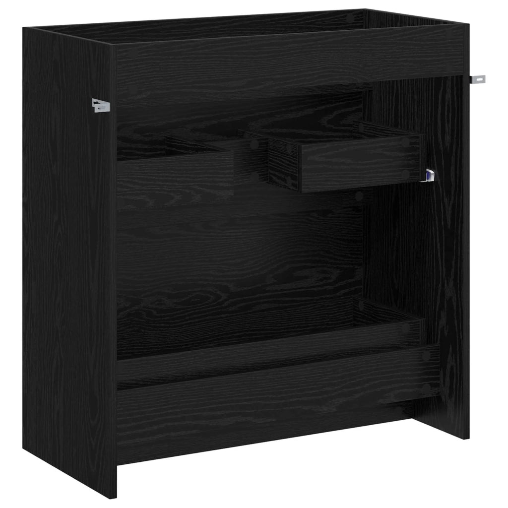 Mobiletto da Bagno Sotto Lavabo Rovere Nero 78,5 x 37,5 x 81 cm 890737