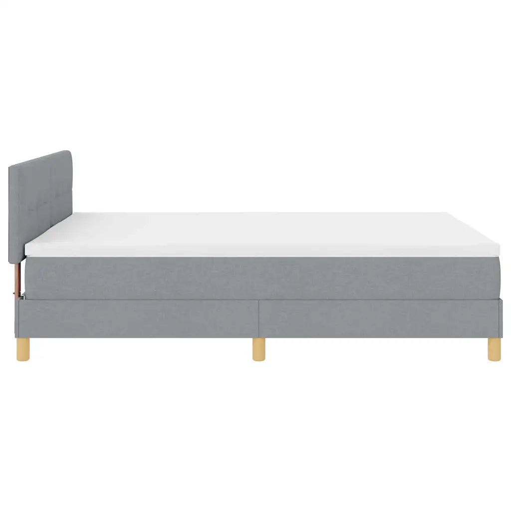 Letto a Sorgente LED Grigio chiaro 140 x 190 cm Tessuto 3342436