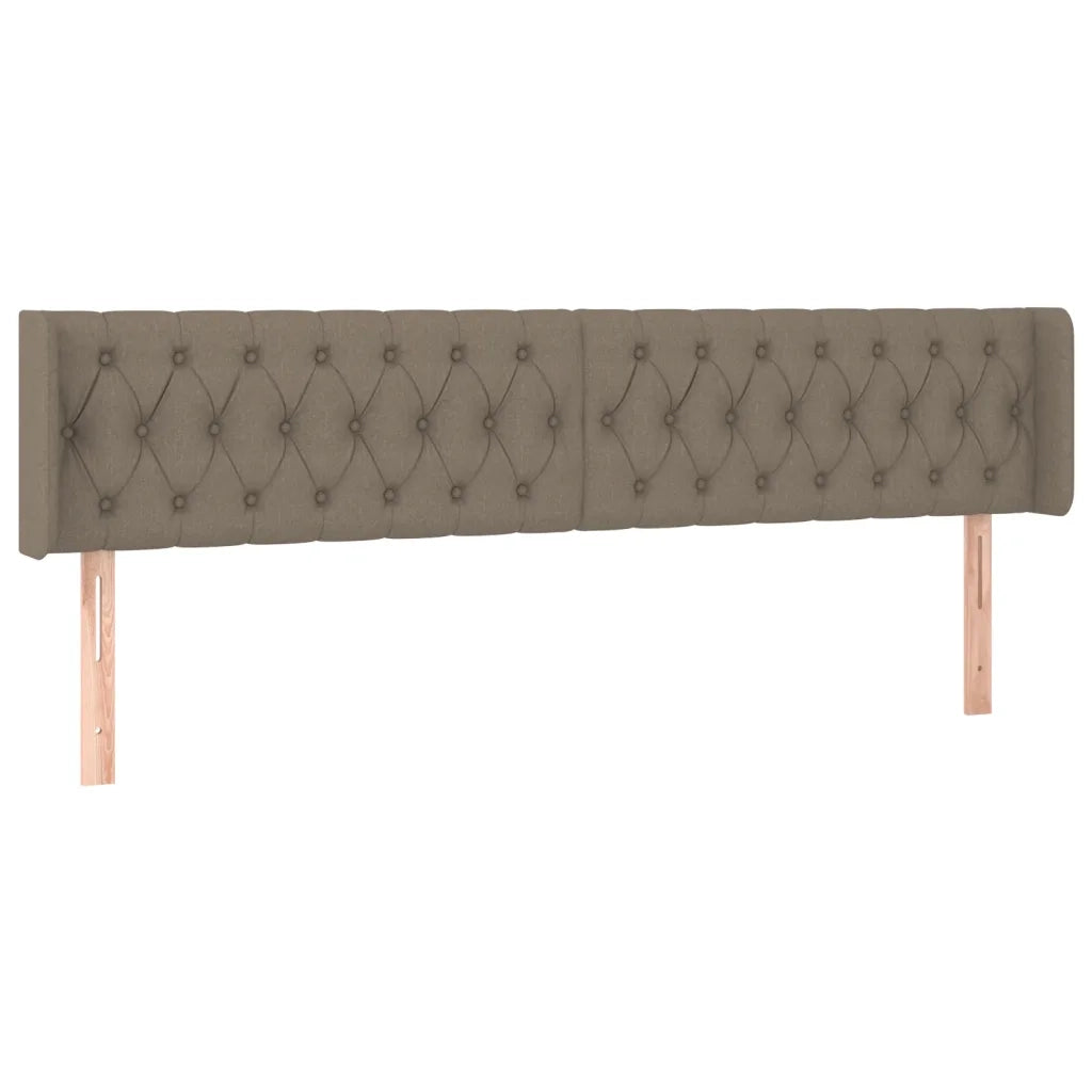 Testiera ad Orecchio-Testata con Orecchie Tortora 183x16x78/88 cm in Tessuto 485924