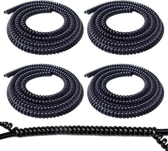 Raccoglitore di cavi per cavi elettrici - Protezione a spirale per cavi per TV, computer, audio - Maniglie per cavi per scooter - 4 x 1 m