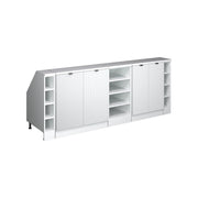 Mobile cucina sottotetto R-Line Ondulazione bianca/Bianco 210 cm Set di 5 carcasse armadio profondità 60 cm Vicco