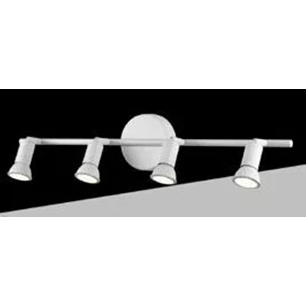Trade Shop - Faretto Spot Led Orientabile Da Soffitto C72-b4 4xgu10 Max.10w Ip20 Bianco Design Moderno -