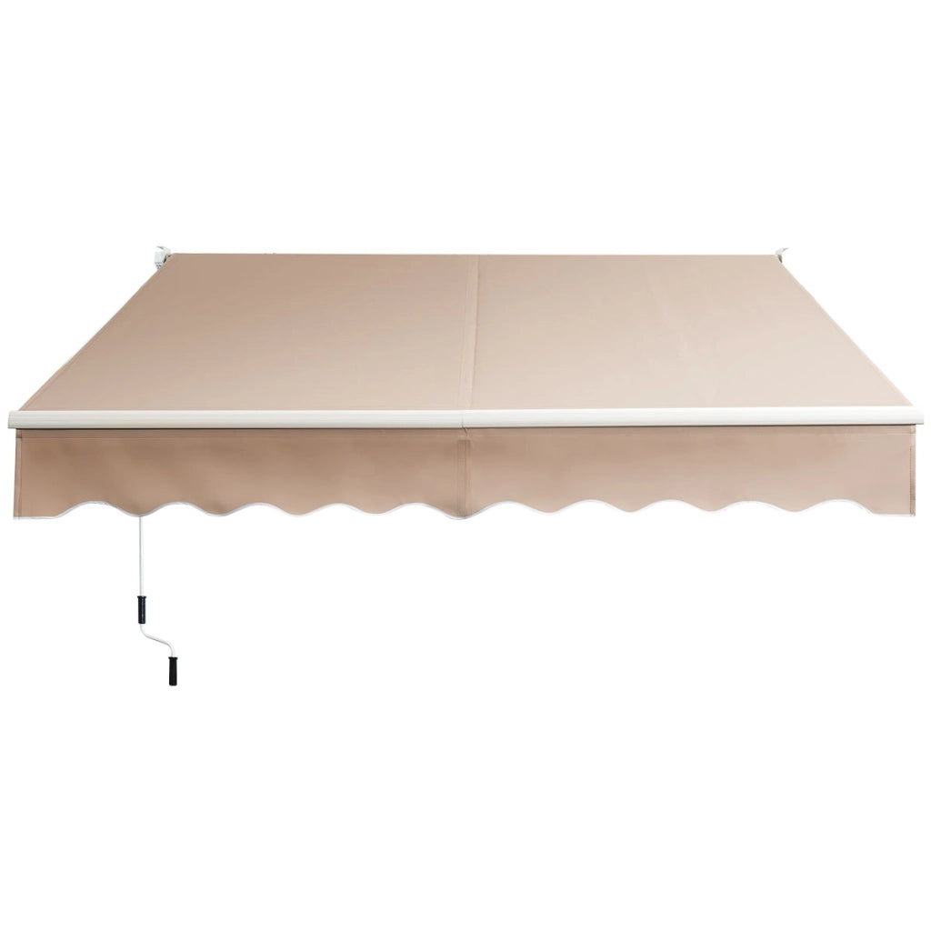 Tenda parasole in alluminio con manovella e poliestere impermeabile, Tenda da sole retrattile 295x250cm Beige-Tende parasole