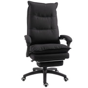 Sedia da Ufficio Regolabile con Massaggio ¨C Zephmum ¨C Tessuto Effetto Lino Nero 70x62x120-130 cm