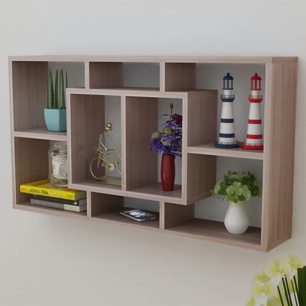 Espositore da Parete Pensile 8 Scomparti Color Rovere CFW4861252