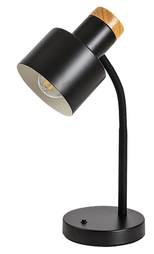 Lampada da scrivania Pastro nera legno 1xE27 Rabalux