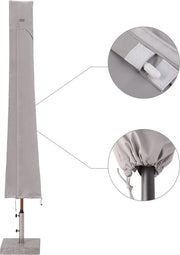 Parasoletti 400 cm - 2 pezzi - 100% Poliestere - Impermeabile e resistente ai raggi UV - colore chiaro grigio