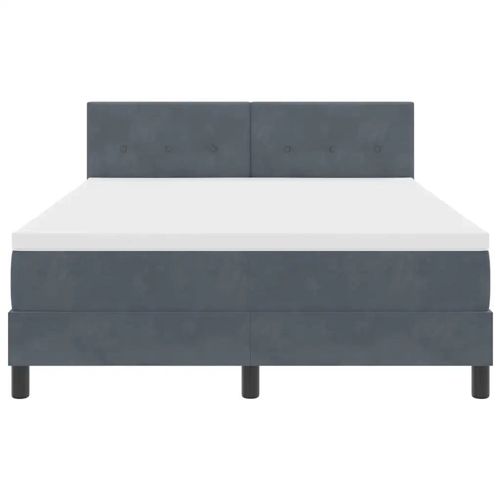 Letto a molle con materasso Grigio scuro 140 x 190 cm Velluto 3339171