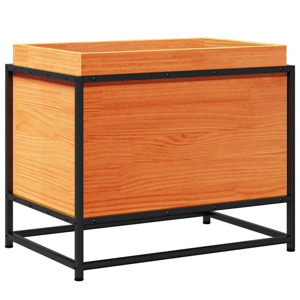 Fioriera Giardino-Vaso da Esterno-Contenitore per Piante Marrone Cera 60x50x40 cm Legno Massello Pino