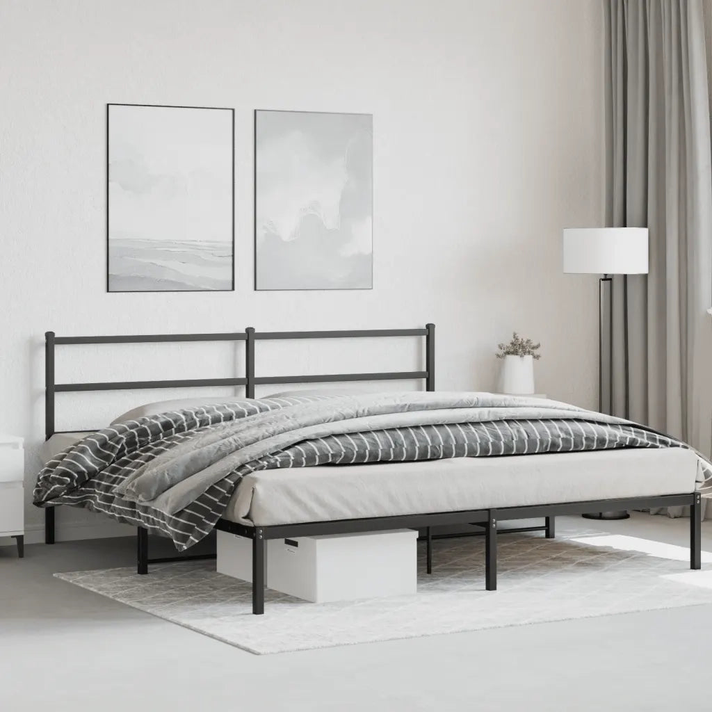 Giroletto con Testiera in Metallo Nero 193x203 cm 355371