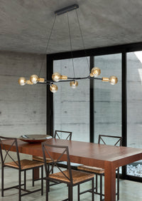 Lampada a Sospensione da Interno  E27 in Metallo Nero Opaco