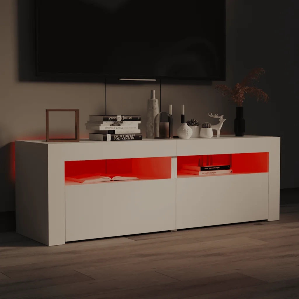 Mobile Porta TV con Luci LED Bianco 120x35x40 cm 804355