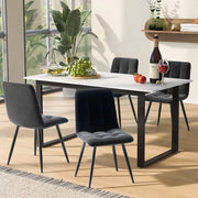 Set da pranzo moderno con tavolo allungabile bianco 140/180×80 cm