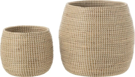 Mandino marino - zeegras/kunststof - naturale/bianco - 2 pezzi