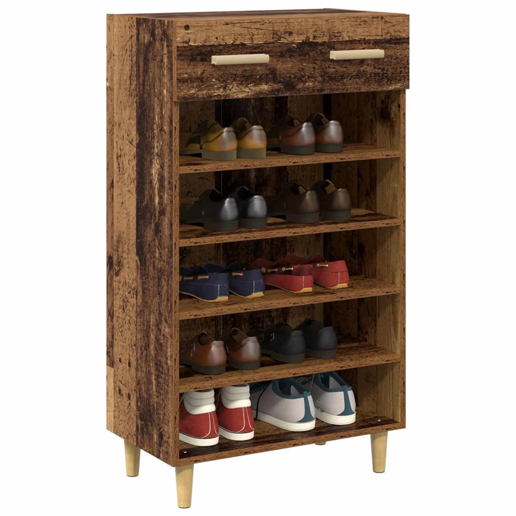 Mobile per scarpe con cassetto Legno vecchio 60 x 35 x 105 cm