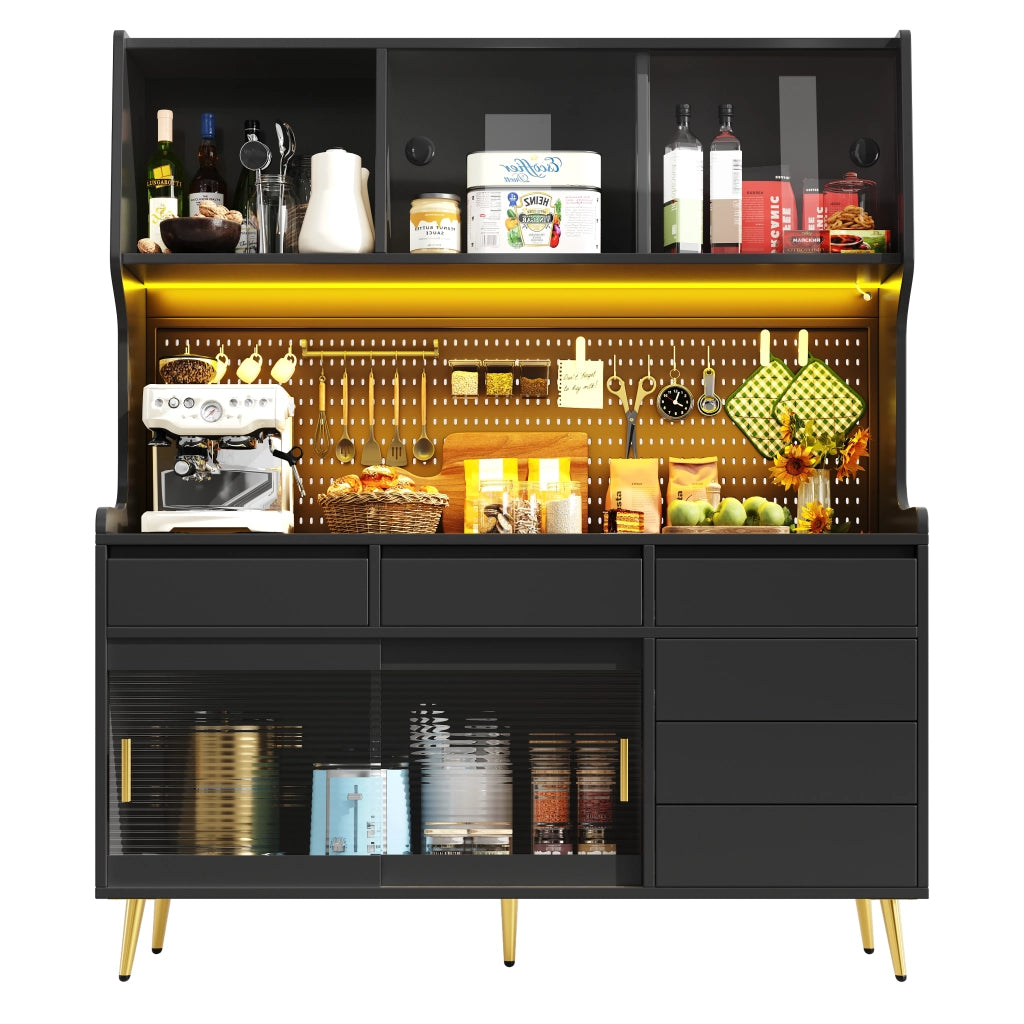 Mobile Alto con LED e Cassetto ¨C MINIMAL ¨C Nero 145x39x171