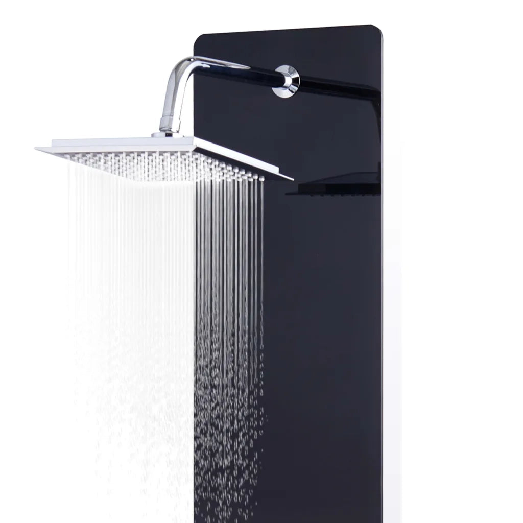 Pannello Doccia in Vetro 25x44,6x130 cm Nero 142993