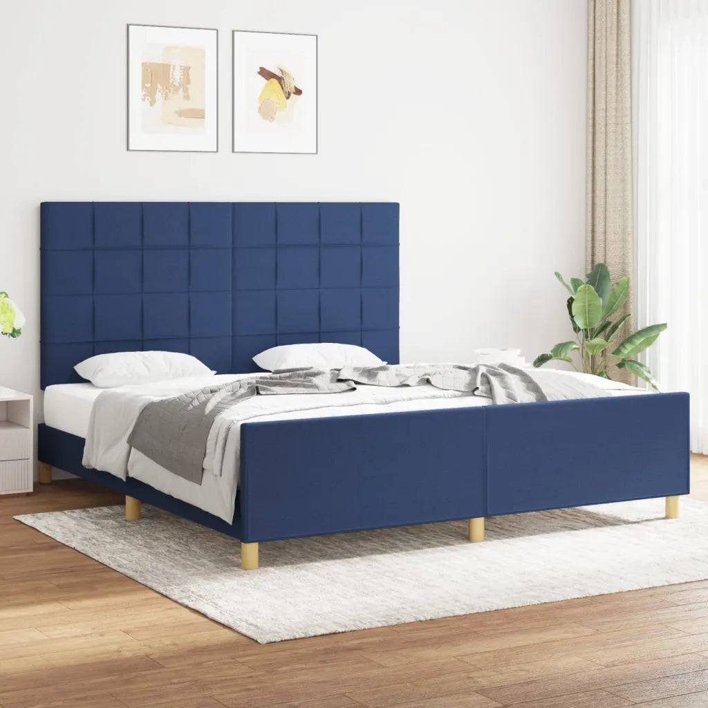 Giroletto senza Materasso-Struttura Letto Blu 180x200 cm in Tessuto 415510