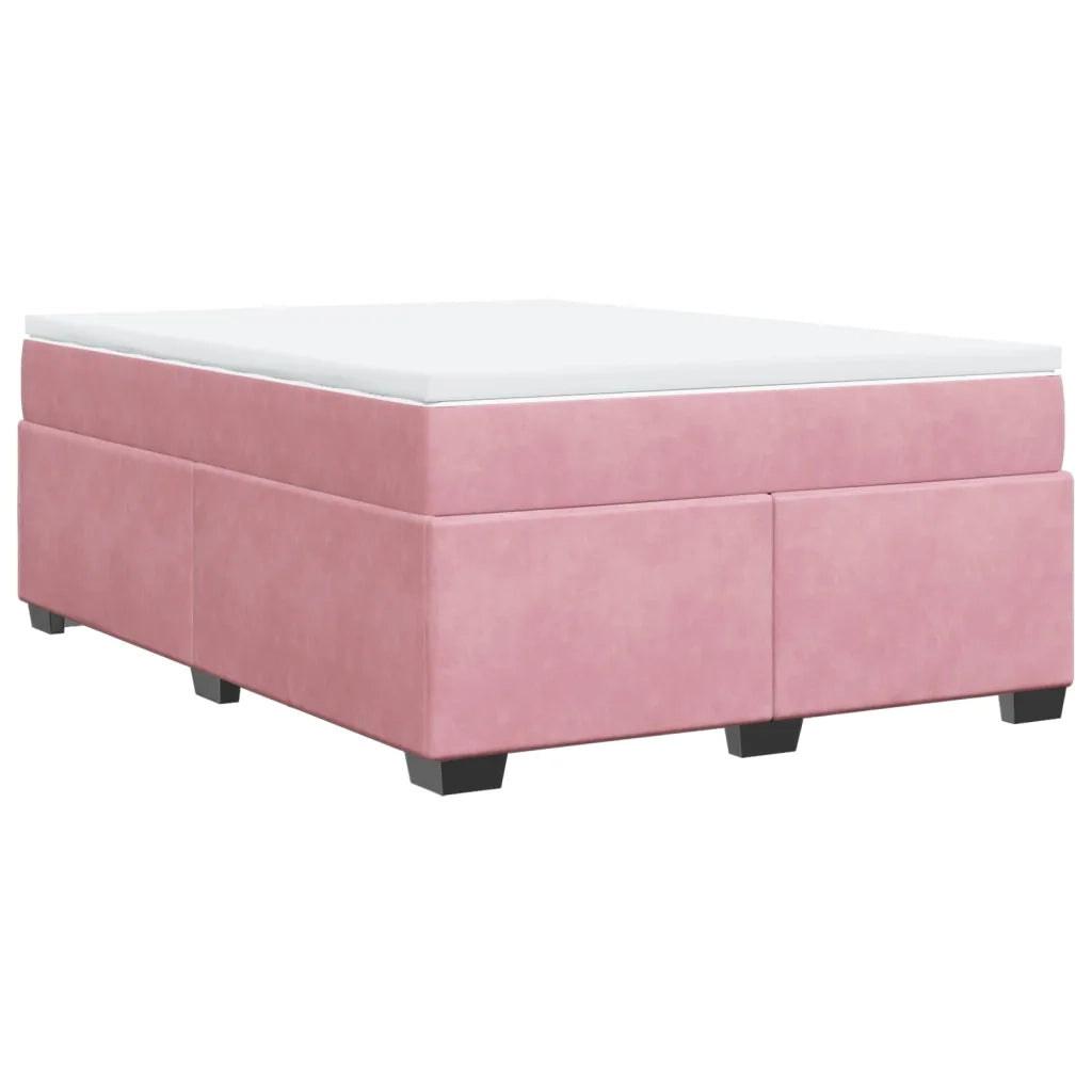 Giroletto a Molle con Materasso Rosa 160x200 cm in Velluto 3285298