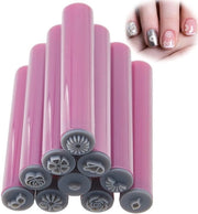 Set di Stampi per Nail Art - 10 Stili - Plastica - 10 Pezzi - 104 mm - Strumento Creativo per Manicure - Stampi per Unghie