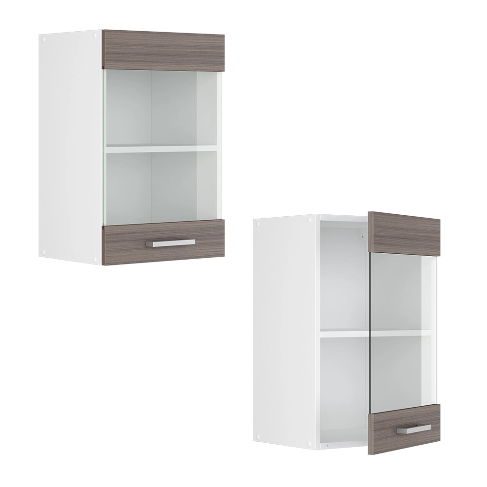 Vicco Mobile da cucina in vetro Grigio 40 cm