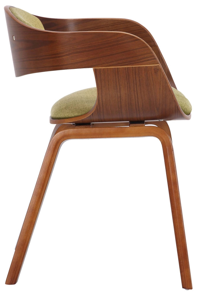Set di 2 sedie Kingston in tessuto Noce/verde chiaro