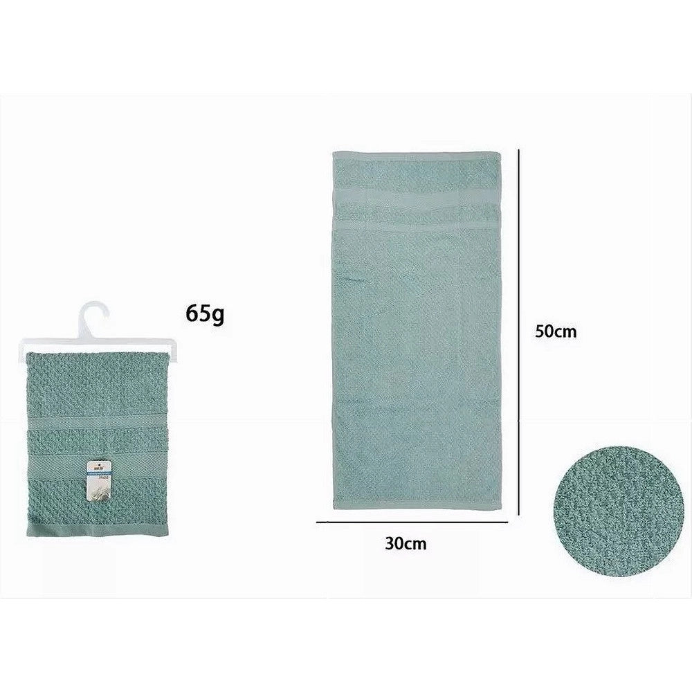 Trade Shop - Asciugamano Da Bagno Ospite In Cotone Morbida 30x50cm 65gr Colore Celeste 79496 -