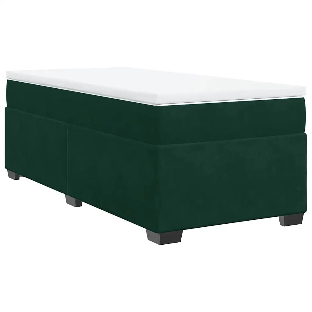 Giroletto a Molle con Materasso Verde Scuro 90x200 cm Velluto 3285260