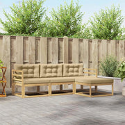Set di divani da esterno 4 pcs Bianco e Beige Poliestere