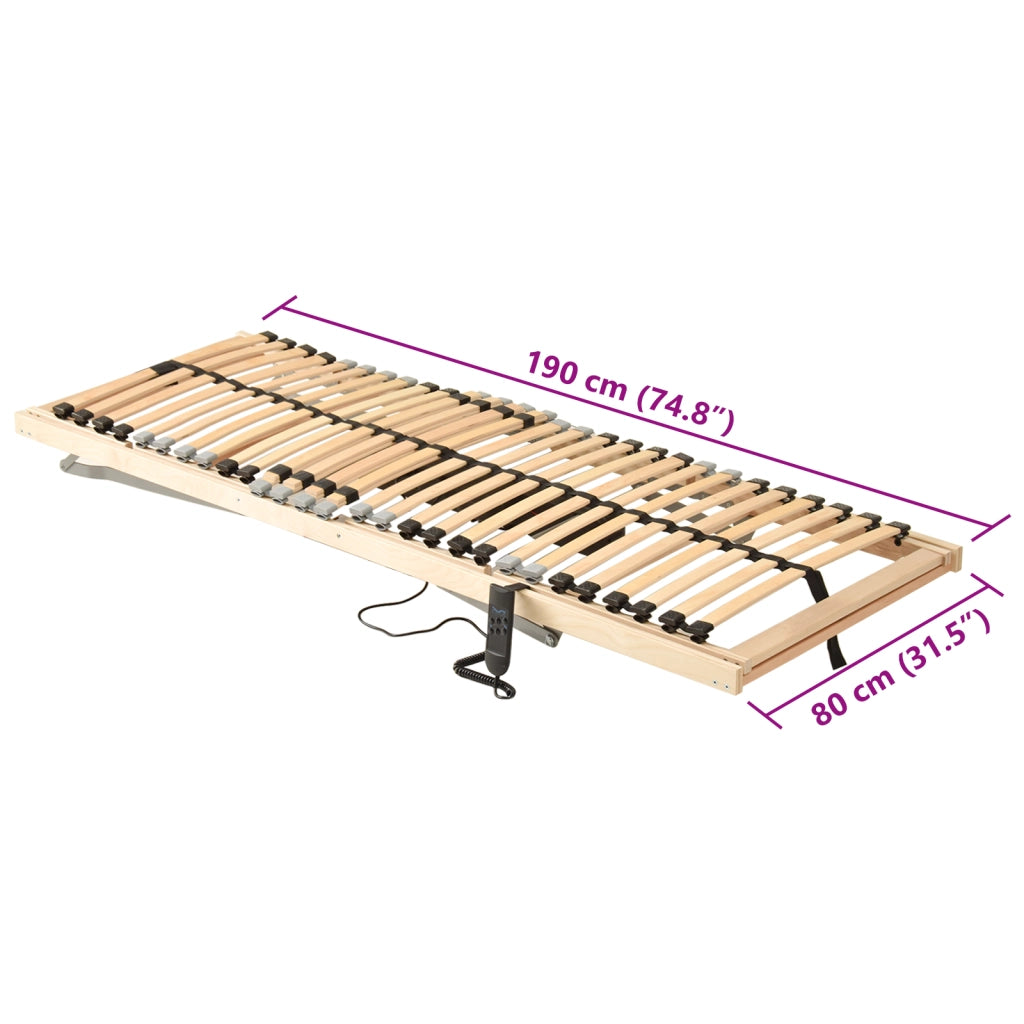 Base Letto Elettrica a Doghe con 26 Doghe 7 Zone 80x190 cm