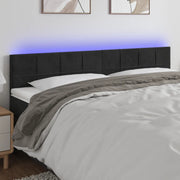 Testiera a LED Nera 160x5x78/88 cm in Velluto 3121668