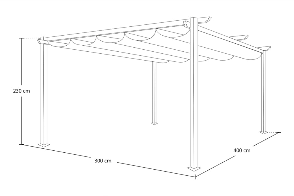 Gazebo pergola da giardino 3x4 - Havana - GAPE11HA-3.4