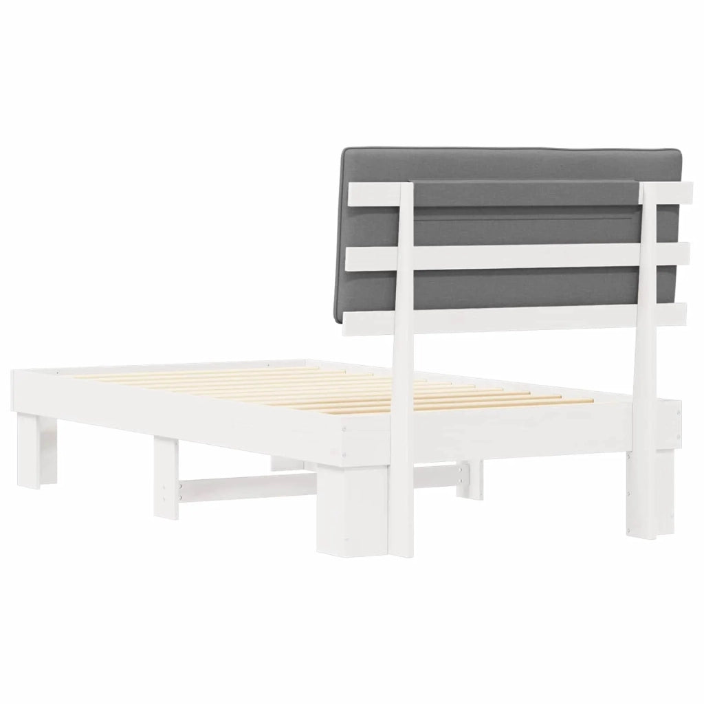 Letto con Testiera Rivestita Grigio chiaro 100 x 200 cm 877513