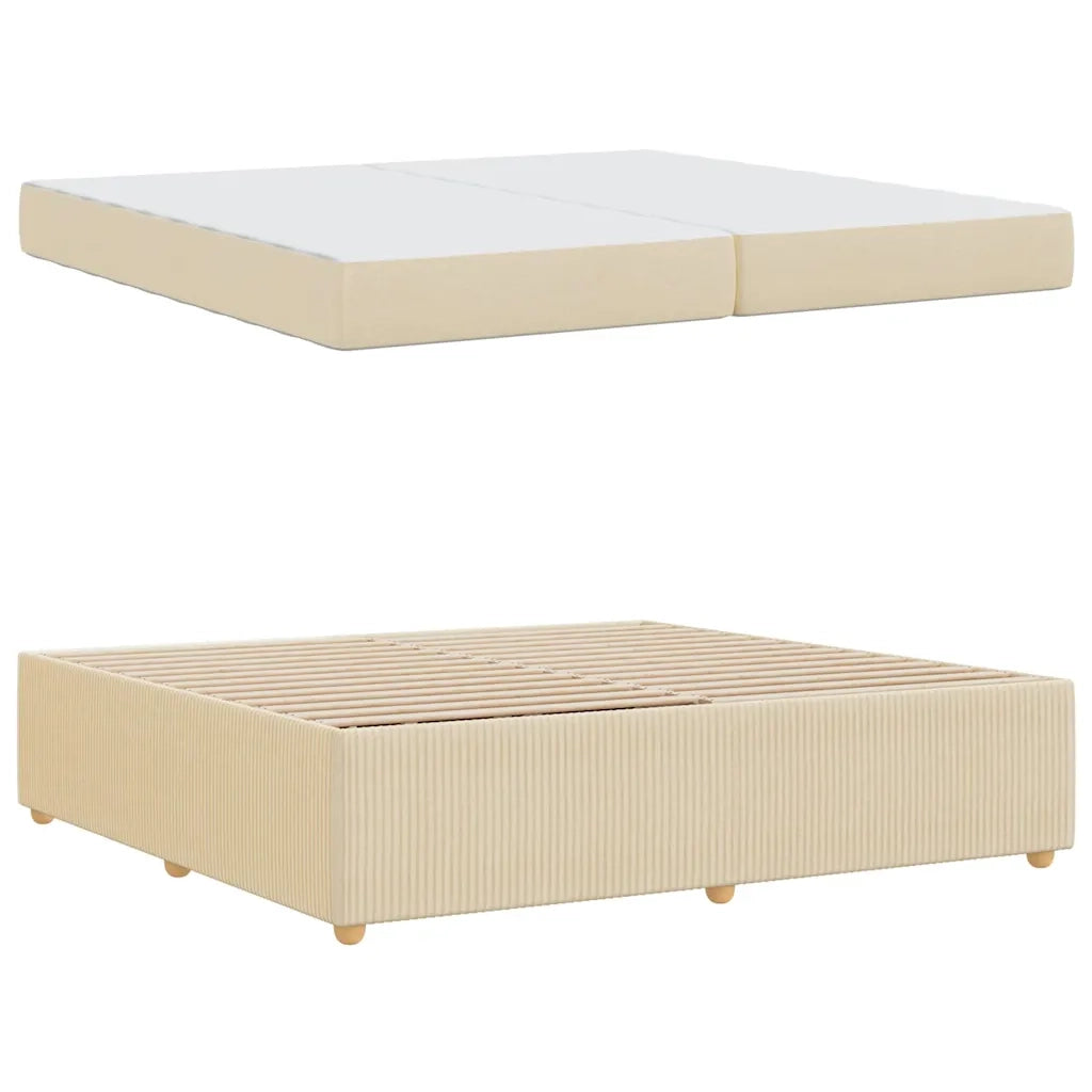 Struttura del letto con materasso Crema 200 x 200 cm Tessuto
