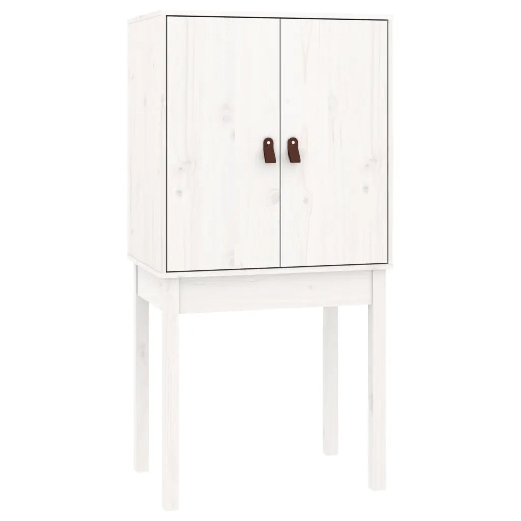 Credenza-Buffet-Armadio da cucina Bianca 60x40x120 cm in Legno Massello di Pino