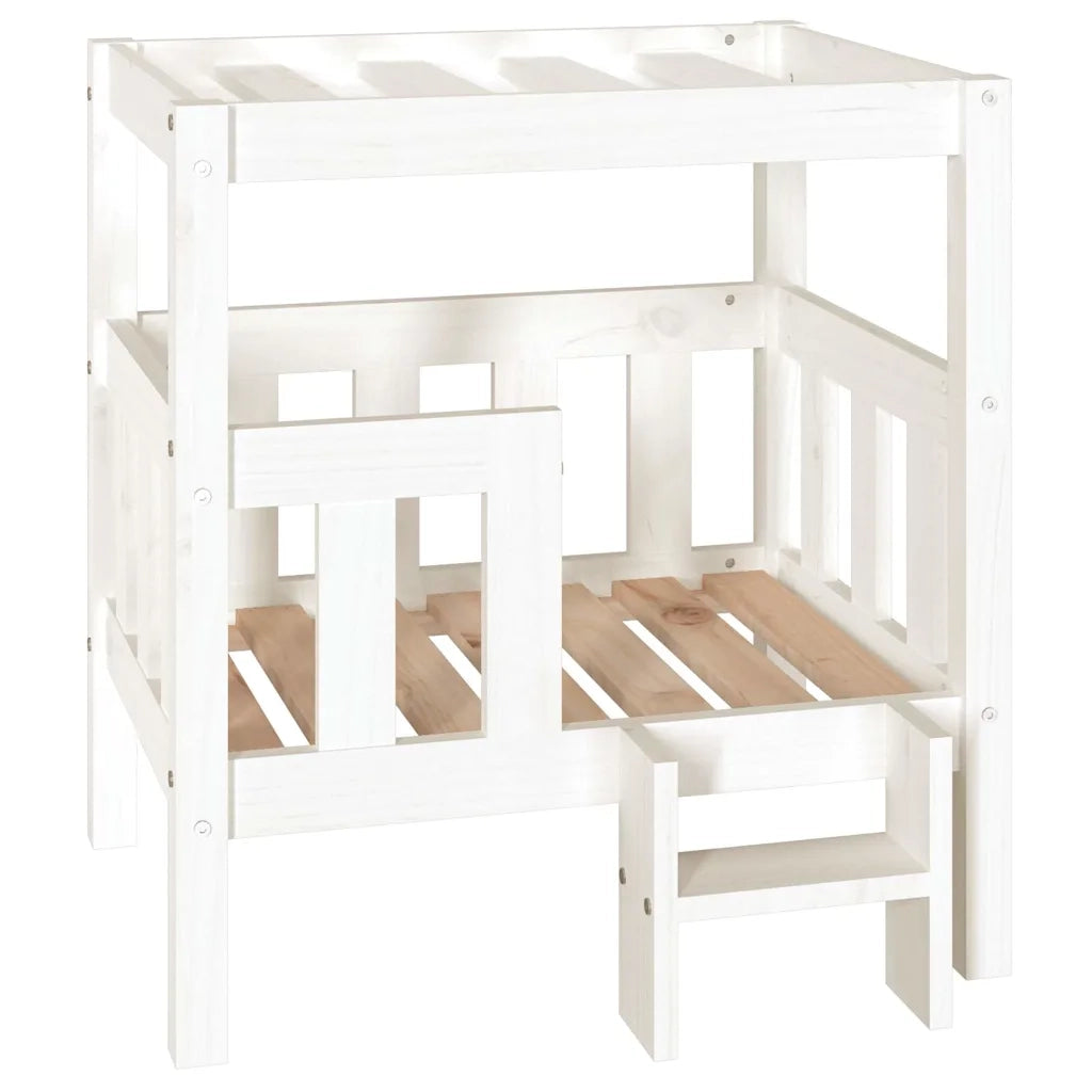 Cuccia per Cani Bianco 65,5x43x70 cm in Legno Massello di Pino cod mxl 40675